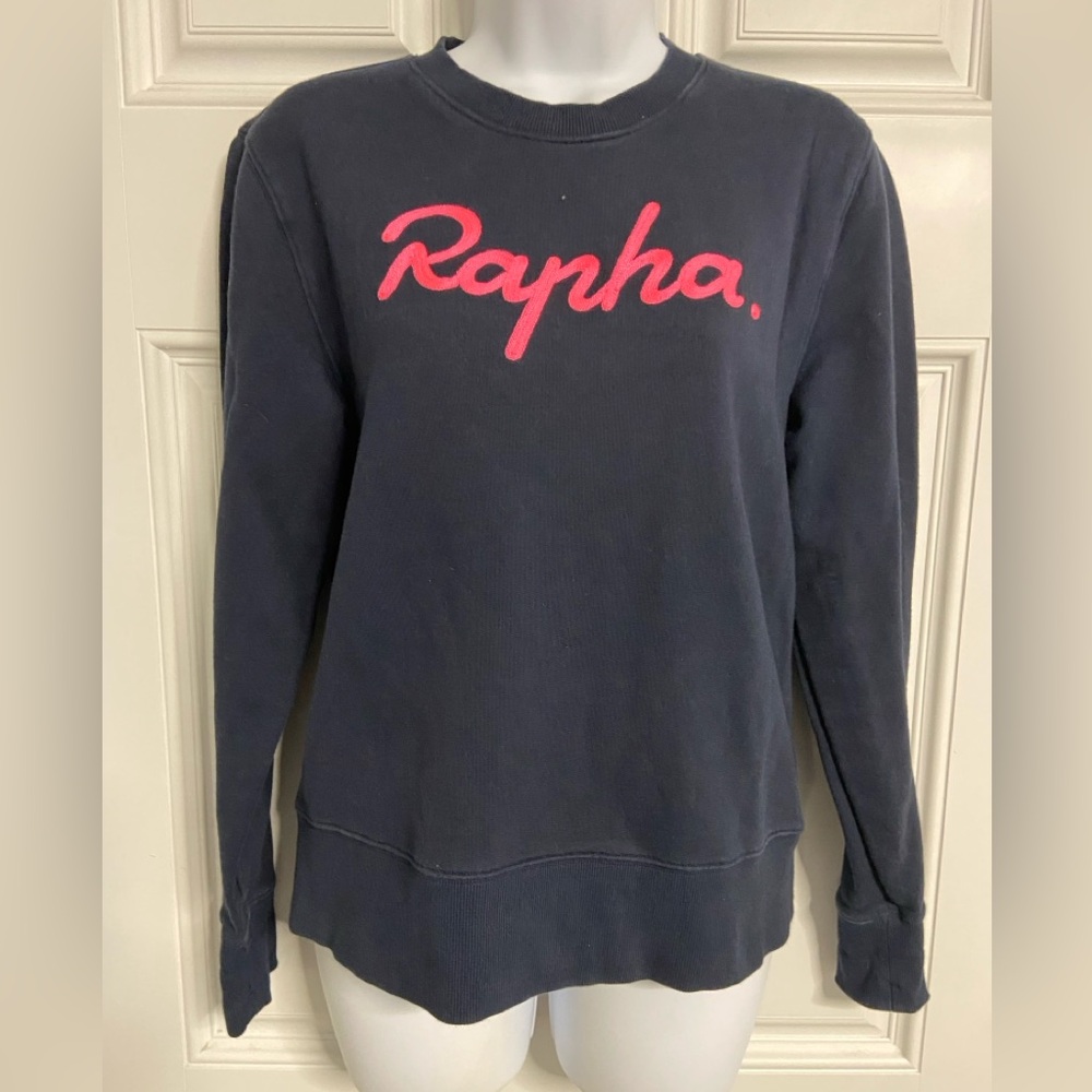 T24- RAPHA Navy Sweatshirt with Pink Logo Embroidery